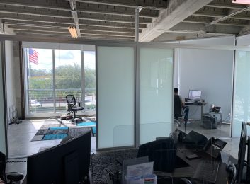 Frosted glass office partitions in North Carolina