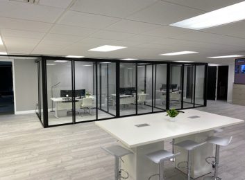 Self supported clear glass office system for an accounting firm in Pennsylvania