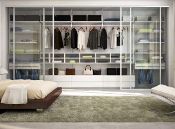 White frames, clear glass closet doors, 4 panels, 160w by 96h $2740