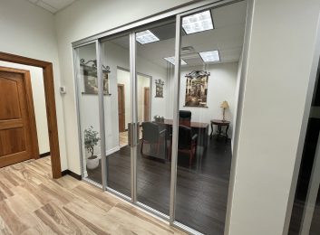 Conference Room Silver Frames Clear Glass