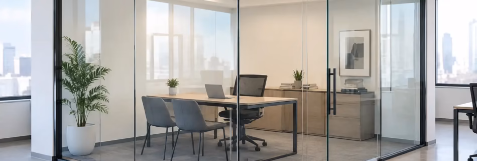 L Shaped Glass Cubicle for Flexible Offices